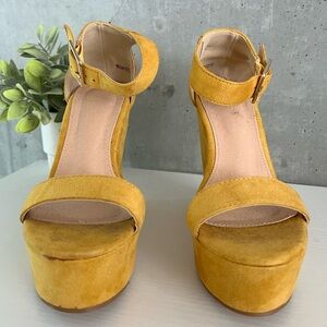 Yellow Wedge Sandals